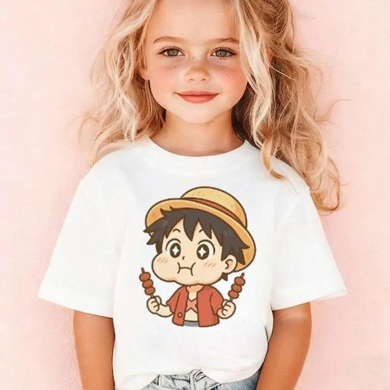 Cute Chibi Character Print Cotton TShirt Men Women Kids Family Clothes 2026 Summer ShortSleeve Casual Tee Tops
