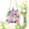 Acrylic Diamond Art Hanging Pendant Flower Birdcage Diamond Painting Home Decor Crystal Painting Ornament for Home Wall Decor
