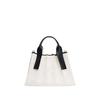 Lucky Pleats Canvas Tote S Ivory_Black