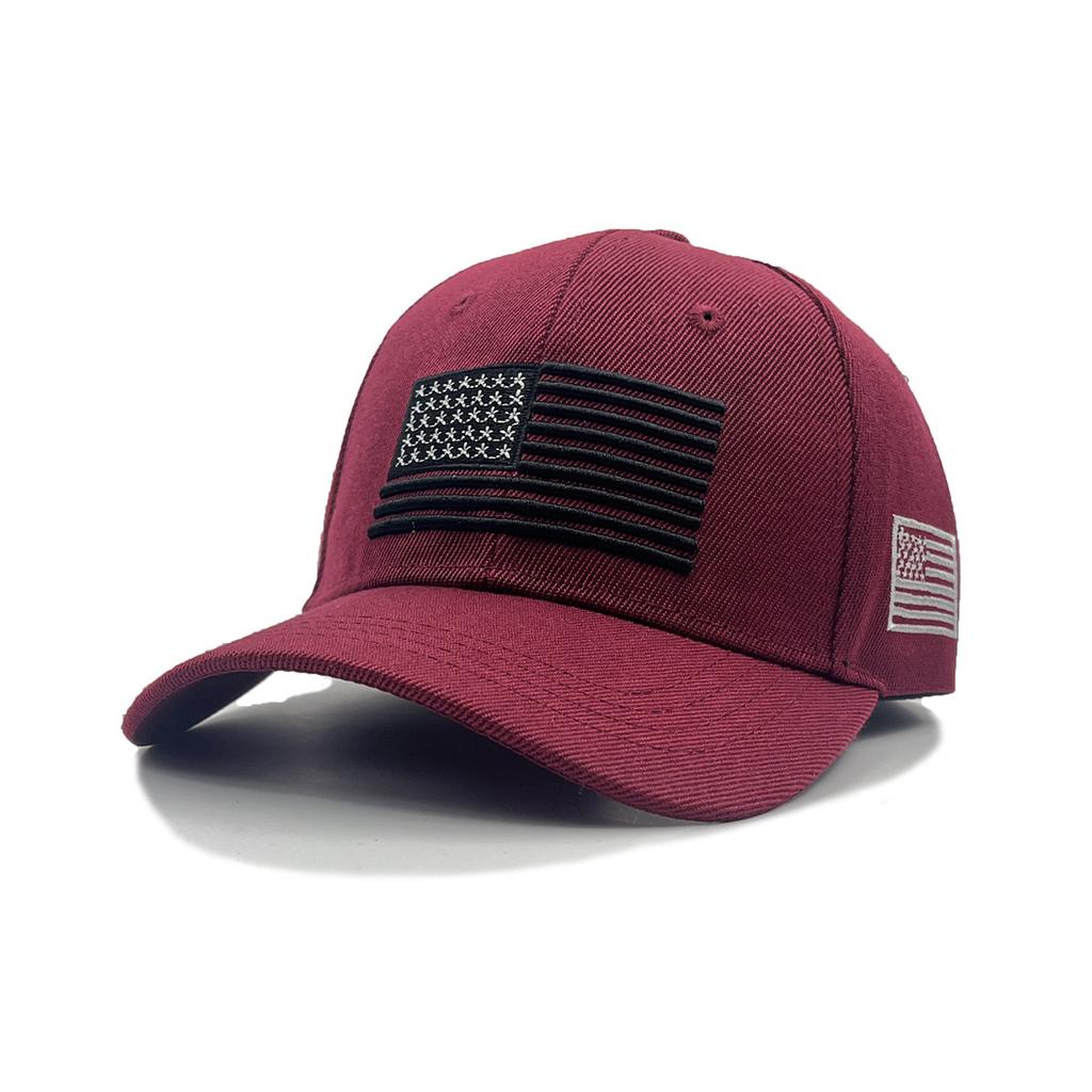 Solid Color Baseball Cap Outdoor Shade Sun Protection American Flag Peaked Cap Sports Baseball Cap