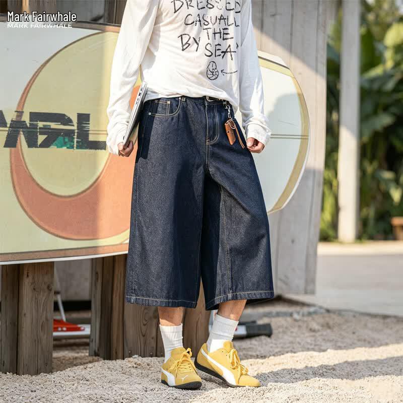 MARK FAIRWHALE Men s Loose Cool Denim Capris XL