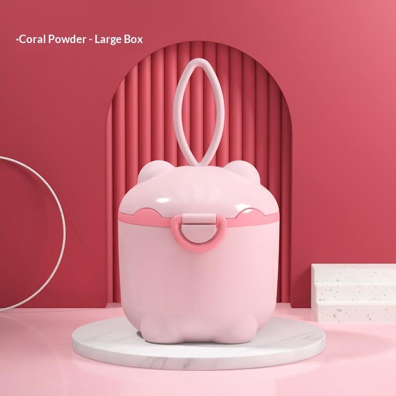 Cartoon Portable Milk Powder Container With Spoon Baby Milk Powder Storage Box Baby Feeding Travel Container