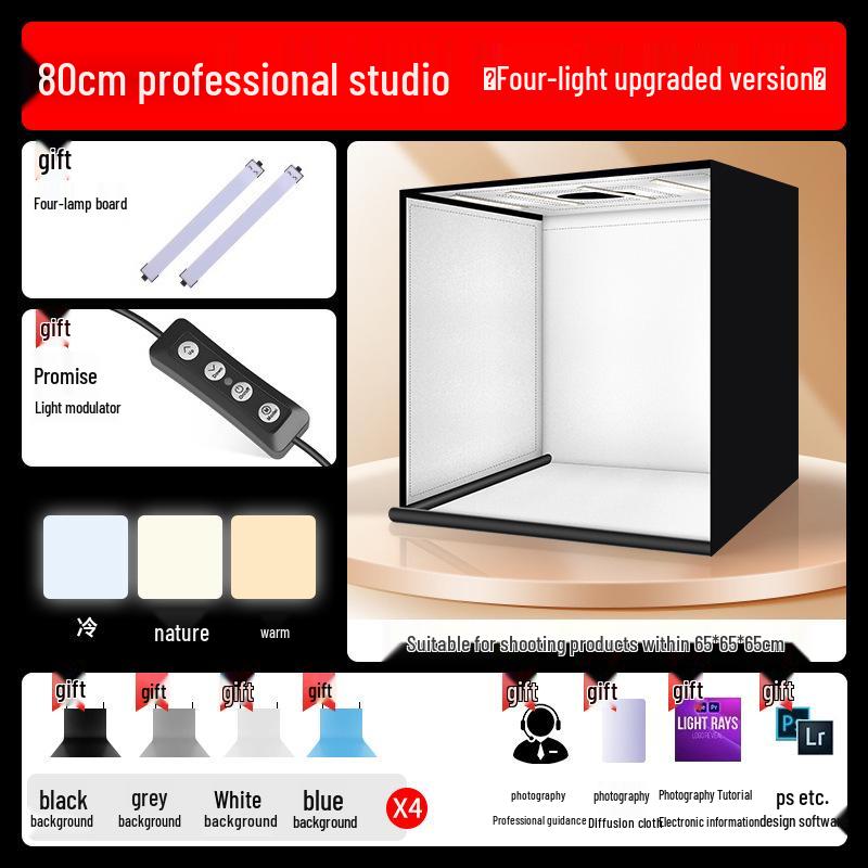 Professional White Background Light Box for E-commerce Photography, Small Still Life and Ghostless Image Shooting
