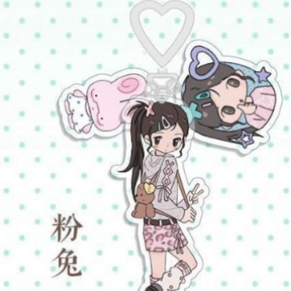 

Retro Creative Design Cartoon Cute Girl Y2k Style Sweet Keychain Pendant Charter Key Accessories Gift for Friends Birthdays