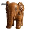 Business Opening Present Elephant Figurine Ornament, Resin Wood Grain Statue, Auspicious Decorative Animal Sculpture for Home Office Living