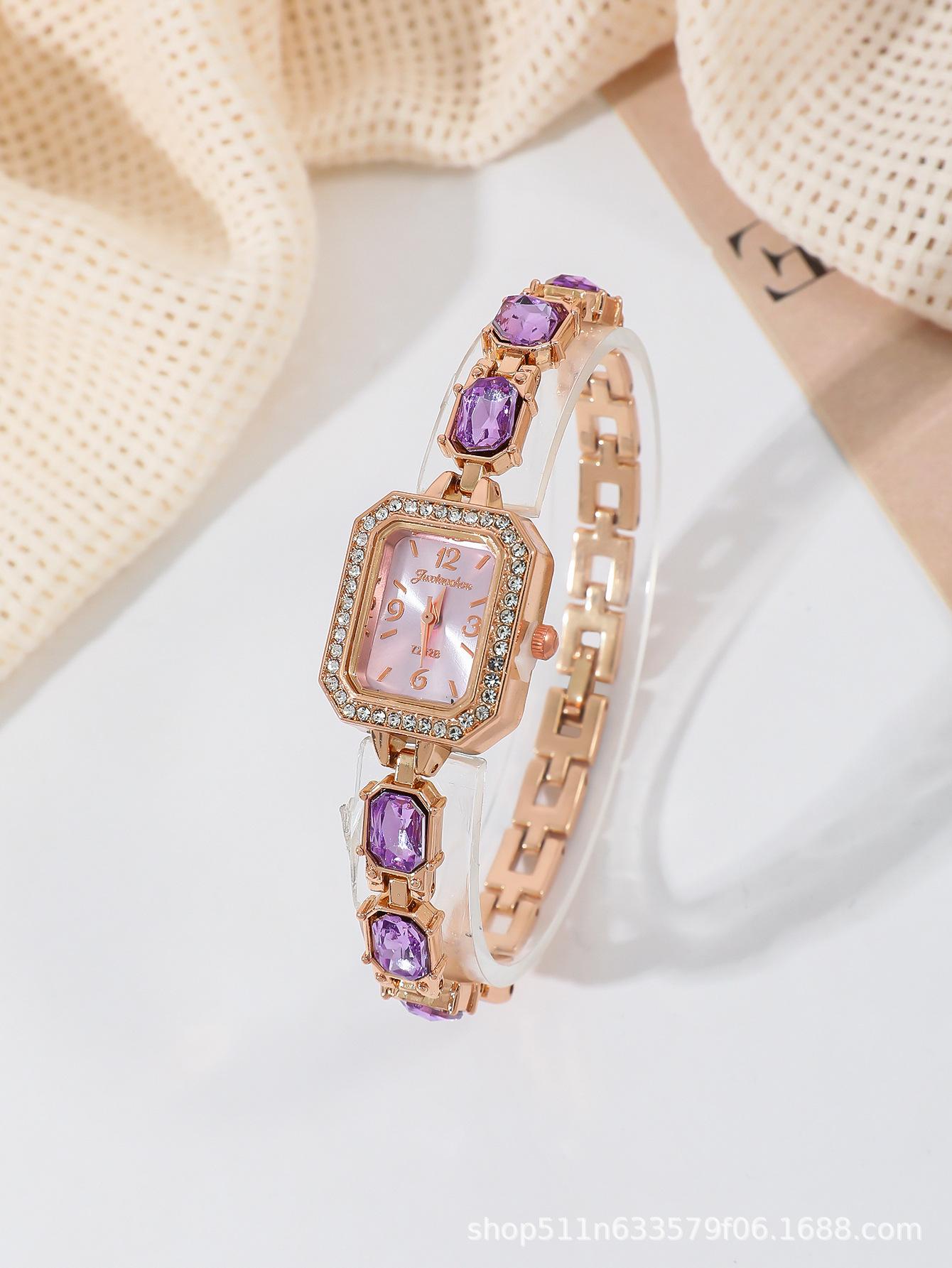 

Модные квадратные часы с кварцевым механизмом, инкрустированные бриллиантами, студенческие часы, универсальный простой дизайн, разноцветные бриллианты, привлекающие студентов