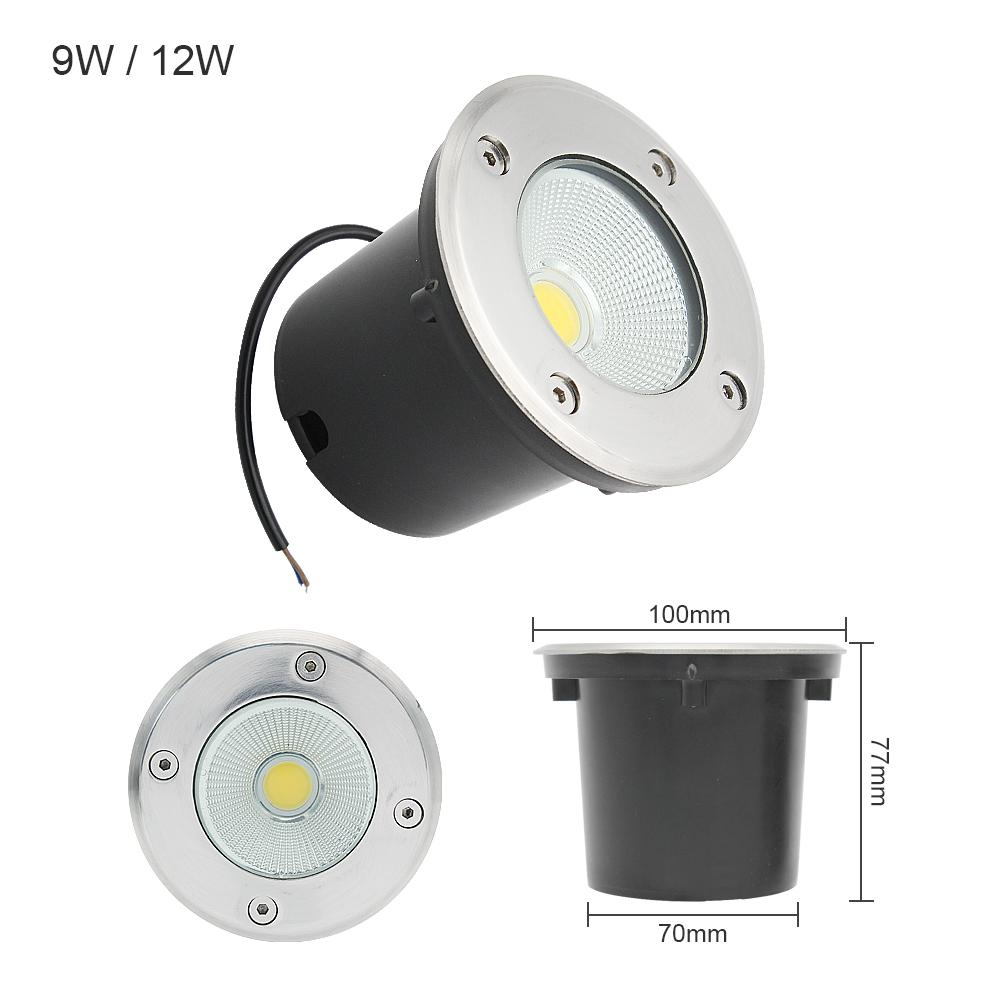 1pcs DC 12V 3W 5W 7W 9W COB LED Underground Light Bulb IP68 Waterproof Outdoor Buried Lamp for Ground Home Garden Landscape