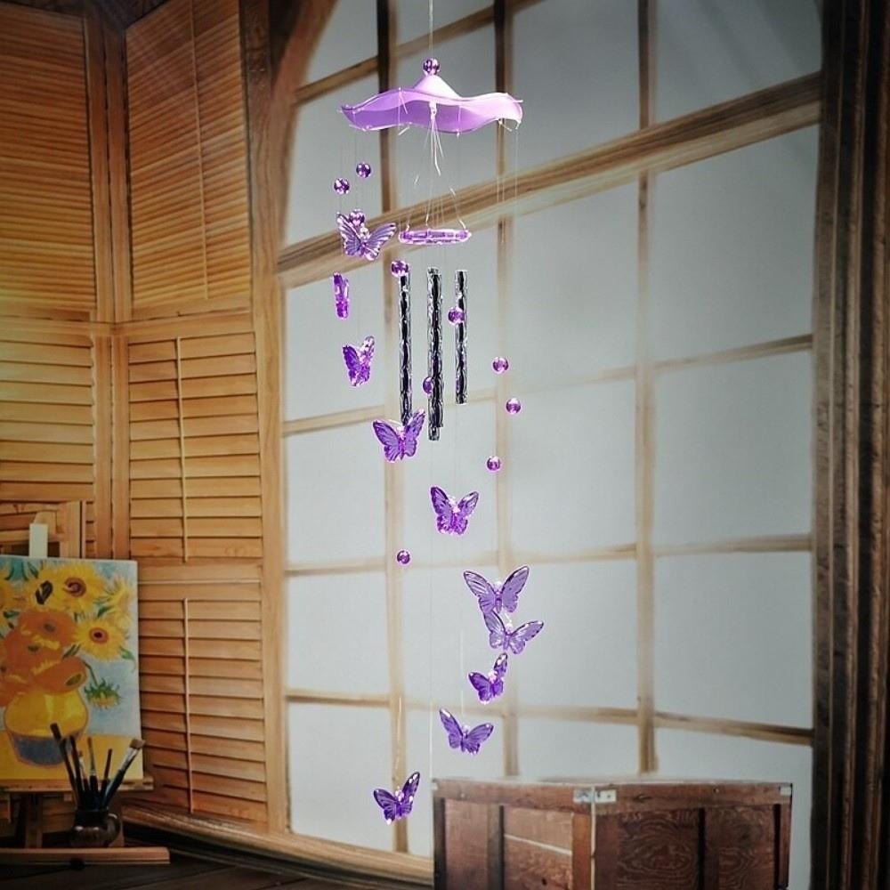Metal Tubes Butterfly Wind Chime Star Garden Wind Chimes Window Ornaments Christmas