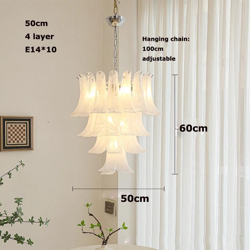 Nordic luxury Chandelier French glass pendant light dimmable LED light living room hotel bedroom decorative lighting fixtures