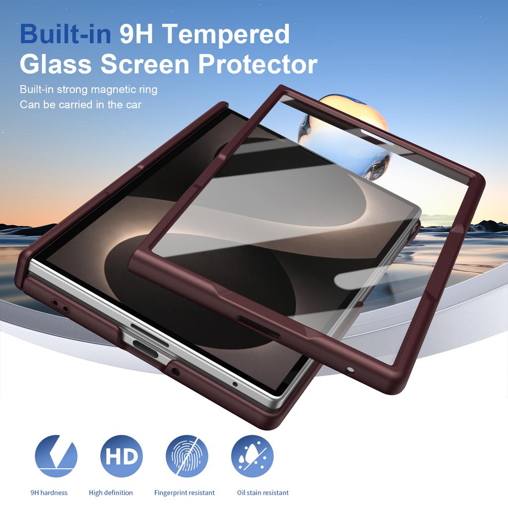 Magnetic Case Built In Glass Screen Protector For Samsung Z Fold 4 5 6 7 8 Ultra Shockproof Dropproof Military Hinge Protection