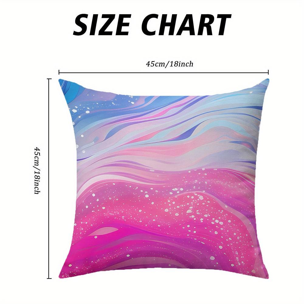 Blue - Pink Wave Flow Square Jacquard Pillow Cover for Sofa Office Waist Cushion Cover Home Decorative Pillowcase