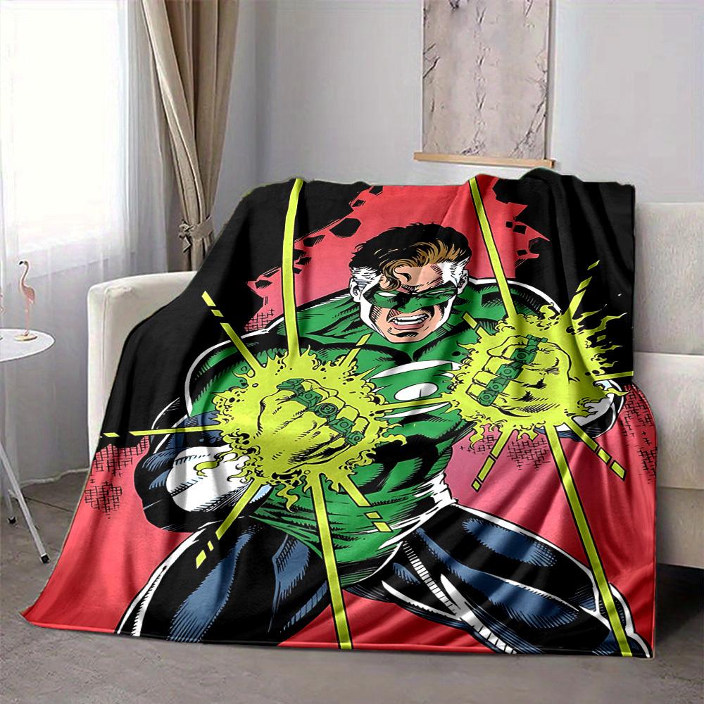 1pc Green Lantern Ring Blanket Polyester Fiber, All Season Comfort for Sofa, Bed, Office, Car, Camping Ideal Home Decor & Gift, Office Comfort