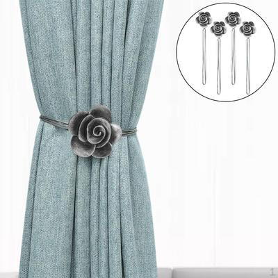 Flower Curtain Tiebacks Hooks Holder Buckles Ties Holders Drapery Holdback for