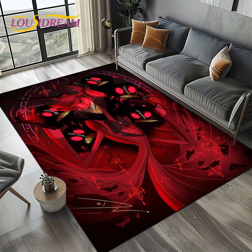 2025 H-Hazbin Hotel Charlie Cartoon Carpet Rug for Bedroom Living Room Home Sofa Decoration,kids Game Play Decor Floor Mat Gift
