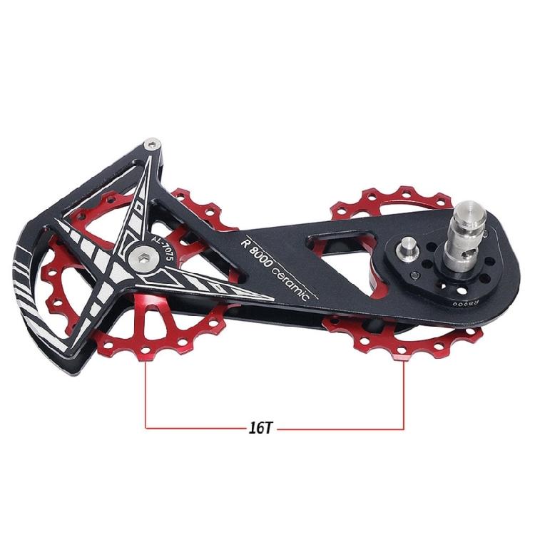 Low Frictions 16T Bike Rear Derailleur Pulley Systems, Aluminum with Ceramic Bearing for R8000 R8800 5800 Climbing Ease