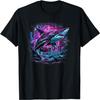 Great White Shark Cyber City Underwater Art Design T-Shirt