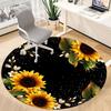 1pc Sunflower Frame Carpet for Office Non-Slip, Round Carpet, Soft & Comfortable, Carpet for Office, Lightweight Round Floor Mat yy251226083
