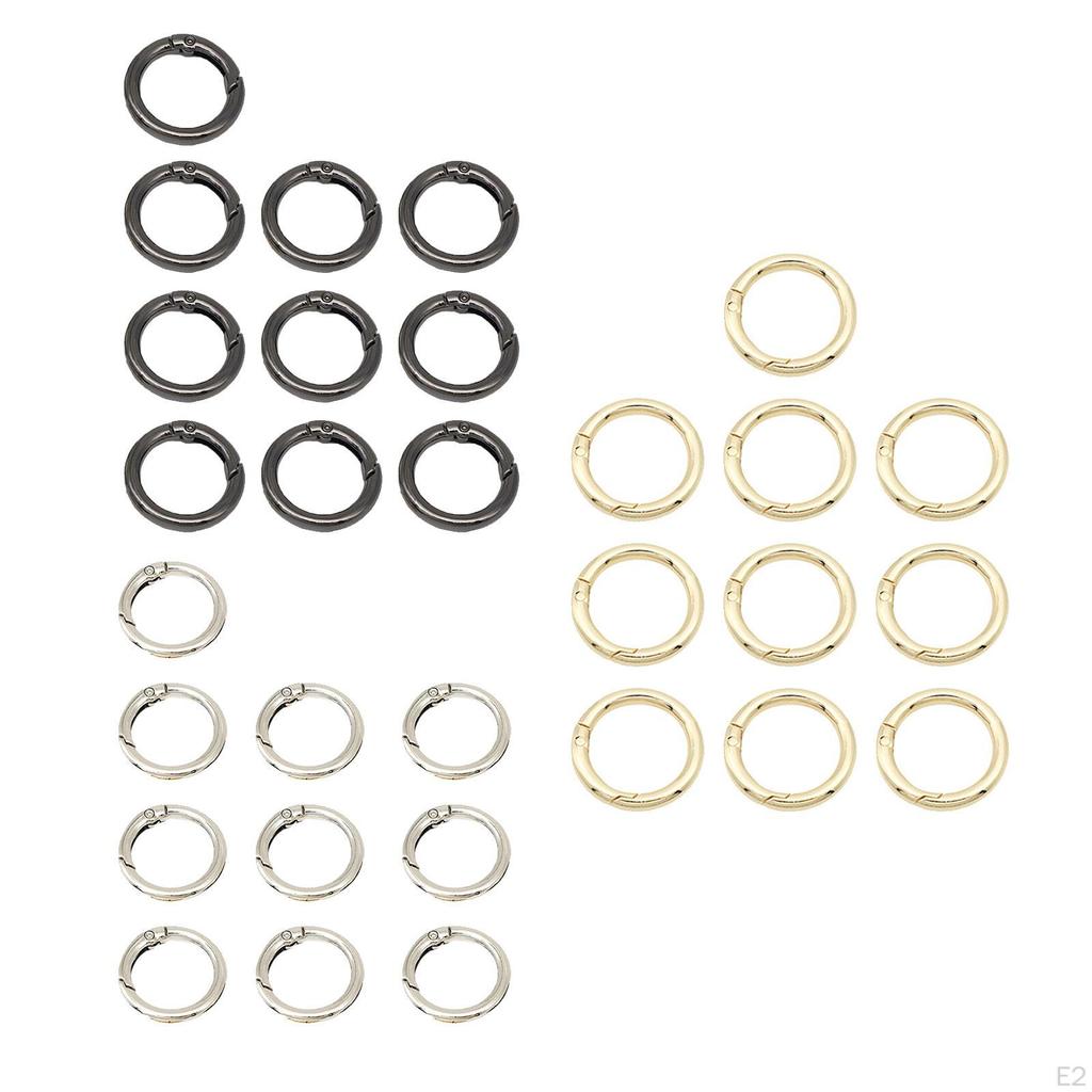 10pcs Round Carabiner Metal Spring Key Ring,Spring Snap Hooks Clip,Spring Keyring Buckle, for Purses