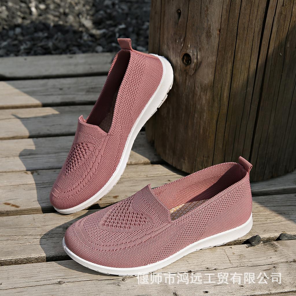Foreign trade shoes women's spring and autumn large size women's casual single shoes one pedal old Beijing cloth shoes sticker