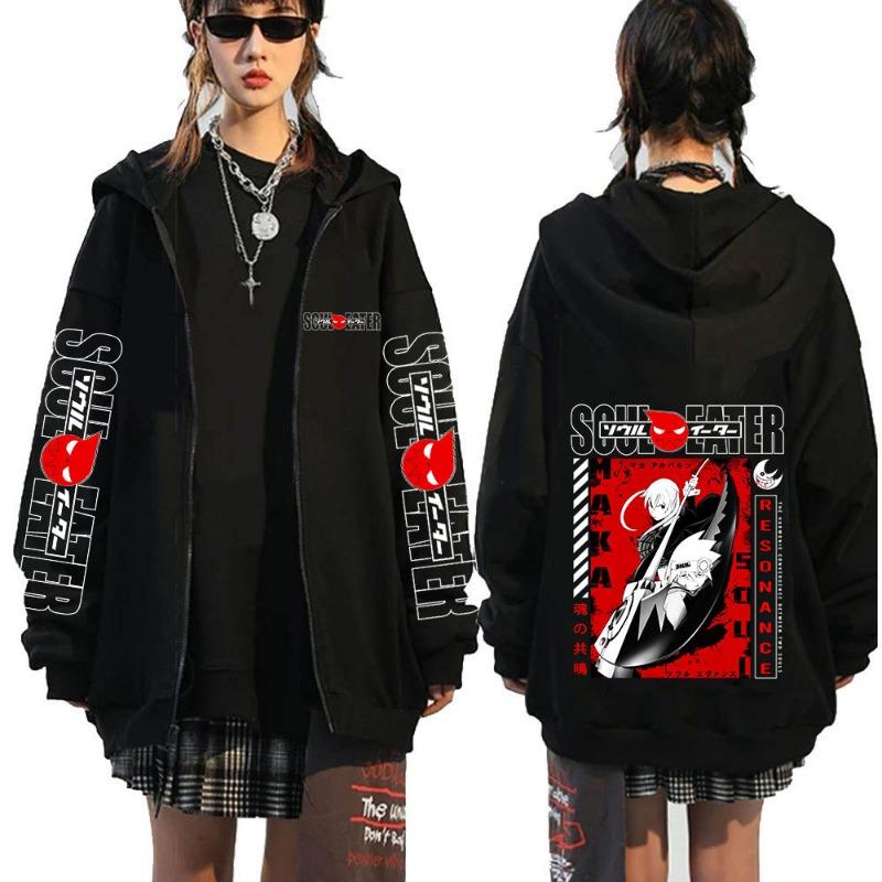 Japonské Anime Soul Eater Maka Albarn Mikiny na zip Pánské Dámské Mikiny s kapucí na zip Dlouhý rukáv Pulovry Bundy