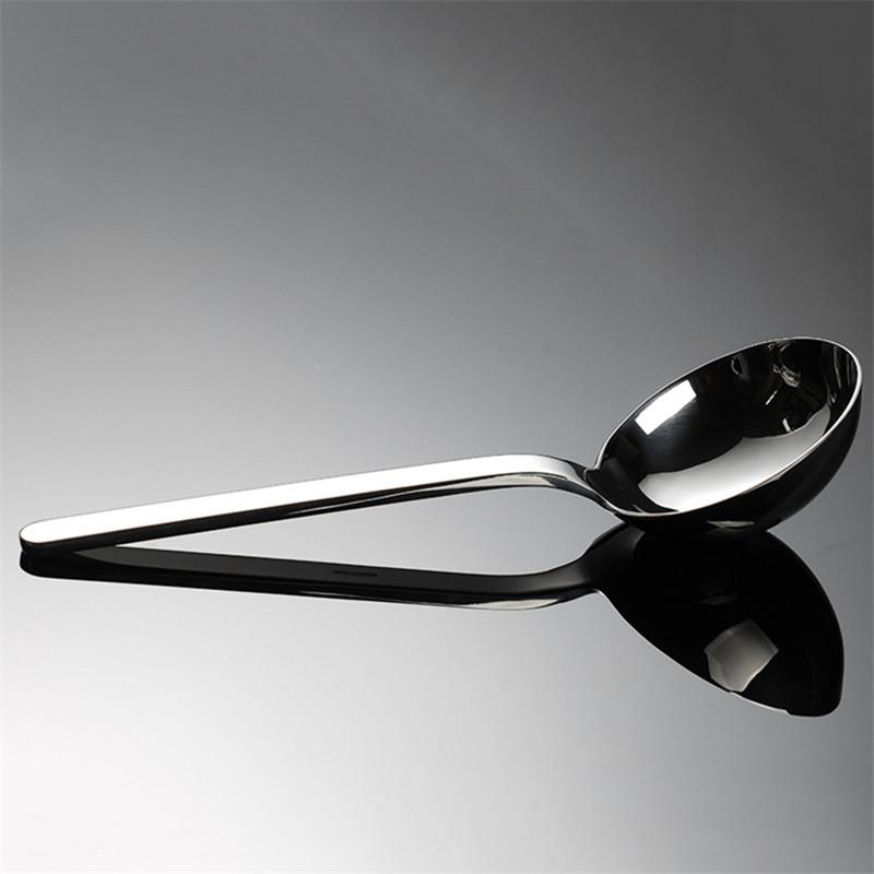 Heavy Korea 304 Stainless Steel Soup Spoon Large Round Head Rice Spoon Mala Soup Sauce Mixing Spoons Gifts Kitchen Dinnerware