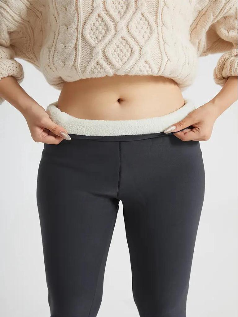 High-Waist Elastic Thickened Yoga Leggings - Solid Color, Casual, Slimming Women's Sports Pants