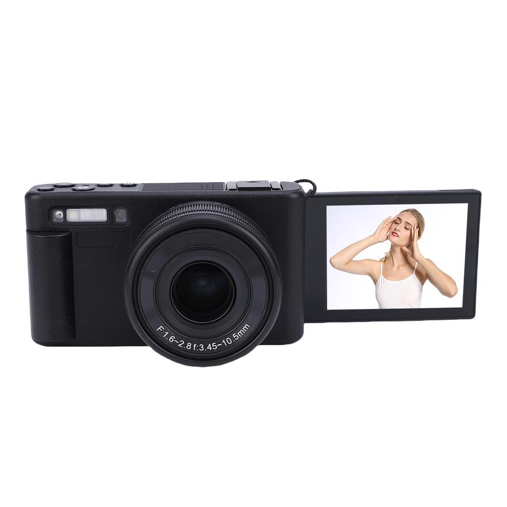 5K Digital Camera 72MP HD Autofocus Compact Video Travel Camara with 2.8in 180 degrees Flip Screen 4X Digital Zoom 3X