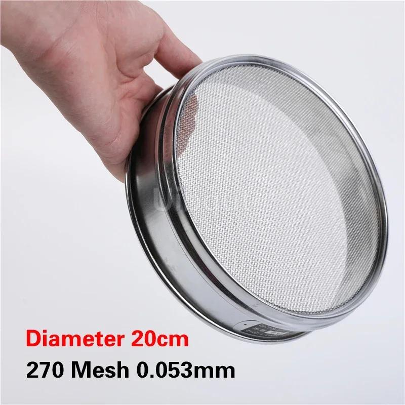 60-270 Maschenweite 20cm 304 Edelstahl Laborpulversieb Pulversieb Sieb Partikelseparationssieb Mehlseparator