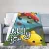 Wobbly Life Sandbox Game Blanket Cartoon Funny Flannel Throw Blanket Bedding Couch Portable Ultra-Soft Warm Bedspread Breathable
