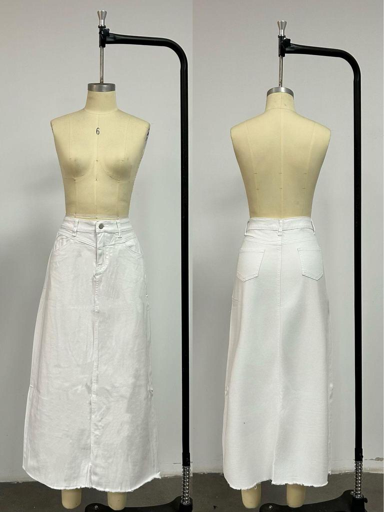 Summer Women's Loose Straight Denim Maxi Skirt - European/American Style