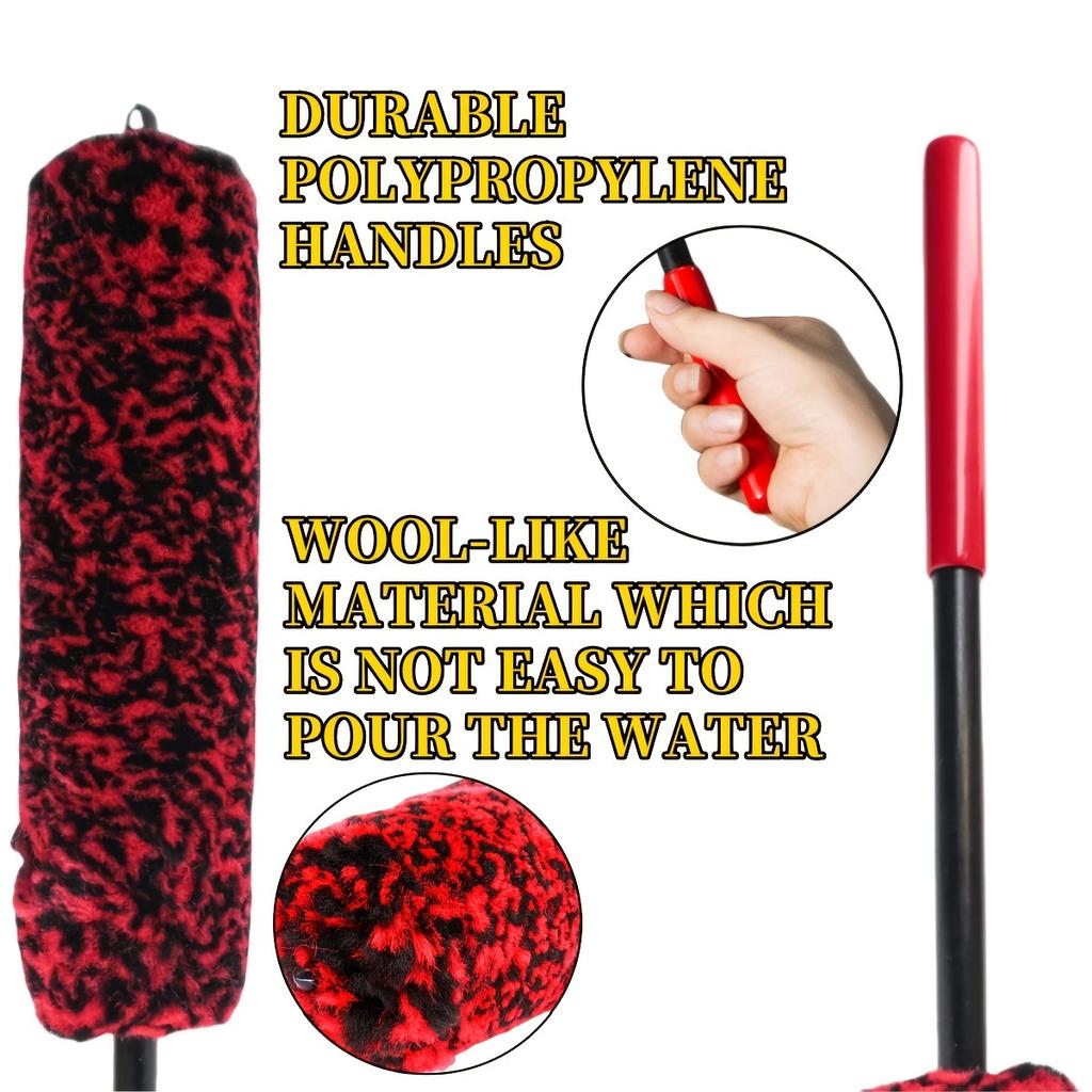 Flexible Car Wheel Cleaning Brush - Bendable, Soft Fleece Material, Ideal for Easy Rim, Tire, Exhaust Pipe, and Engine Bay Reach, Wheel Cleaning Brush