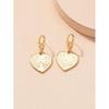 1 Pair Cute Gradient Color Heart-shaped Hoop Earring- Vintage Colorful Enamel Love Heart Dangle Drop Earring for Women Girl Teen 14K Gold Plated