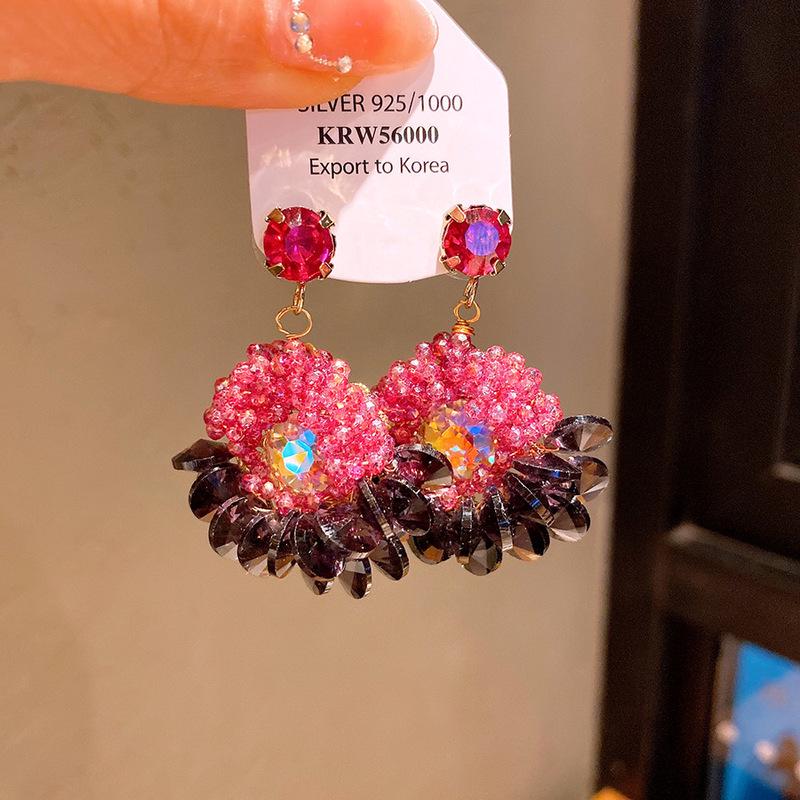 

Ретро Серьги-пусеты Красный Анкор с геометрическим цветком - Высококлассные, Модные, Универсальные для женщин