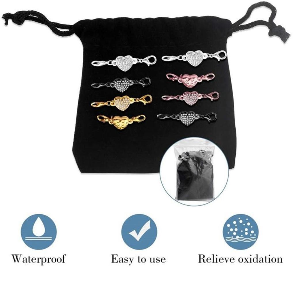 Heart Necklace Chain Connector Magnetic Connector Clasp Jewelry Making Clasp Rhinestone