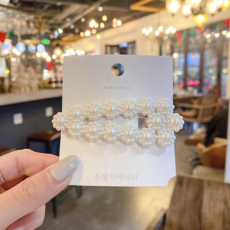 Haarnadel im koreanischen Stil mit Metallperlen und Strasssteinen für Damen