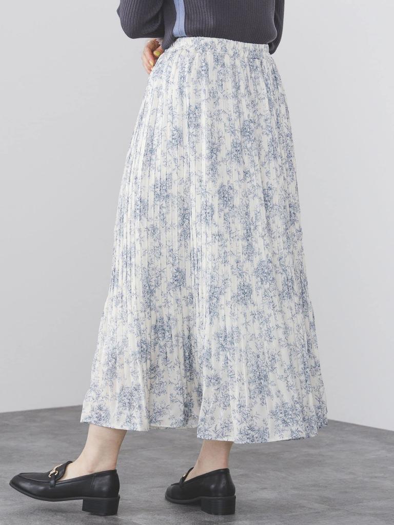 Skirt Toile De Jouy Poppy Pleated Skirt FREE [Beams Heart] Women's OFF_WHT