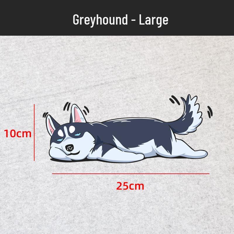 Reflective Husky Cartoon Dog Car & Motorcycle Scratch Cover Sticker