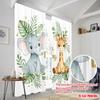 2pcs 2D flat printing Scene Curtain Oh Baby Cute Animals Polyester Without Electricity Party Decorations Use for Holiday Parties