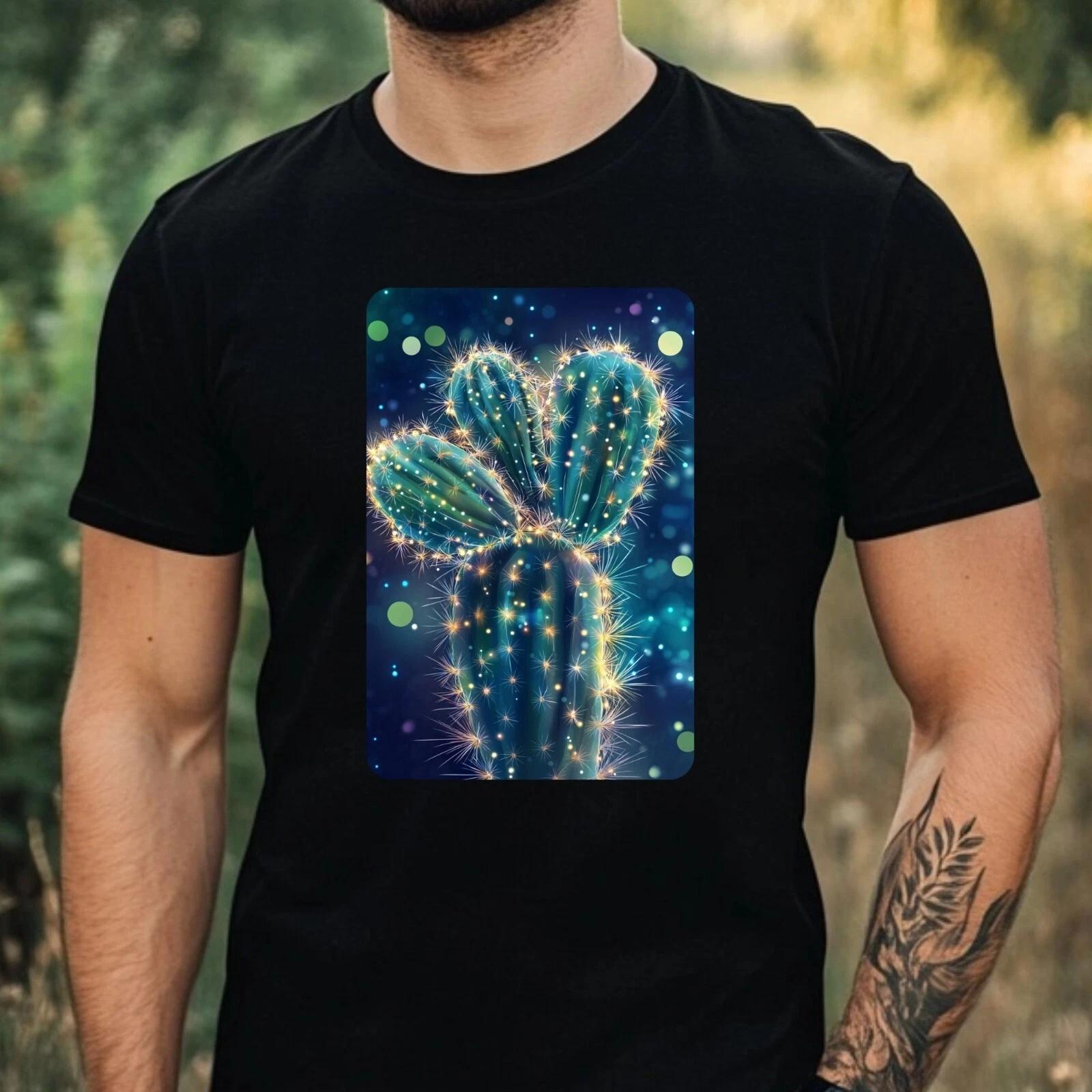 T-Shirt Herren Kaktus im Licht Motiv Baumwolle Größe XS bis 5XL L