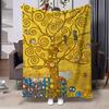 Klimt Baum des Lebens Kunst Flanelldecke Goldene Wirbel Farb-Mosaikmalerei Druck Weiche Decke Schlafzimmer Sofa Reise Heim Kunst Dekor