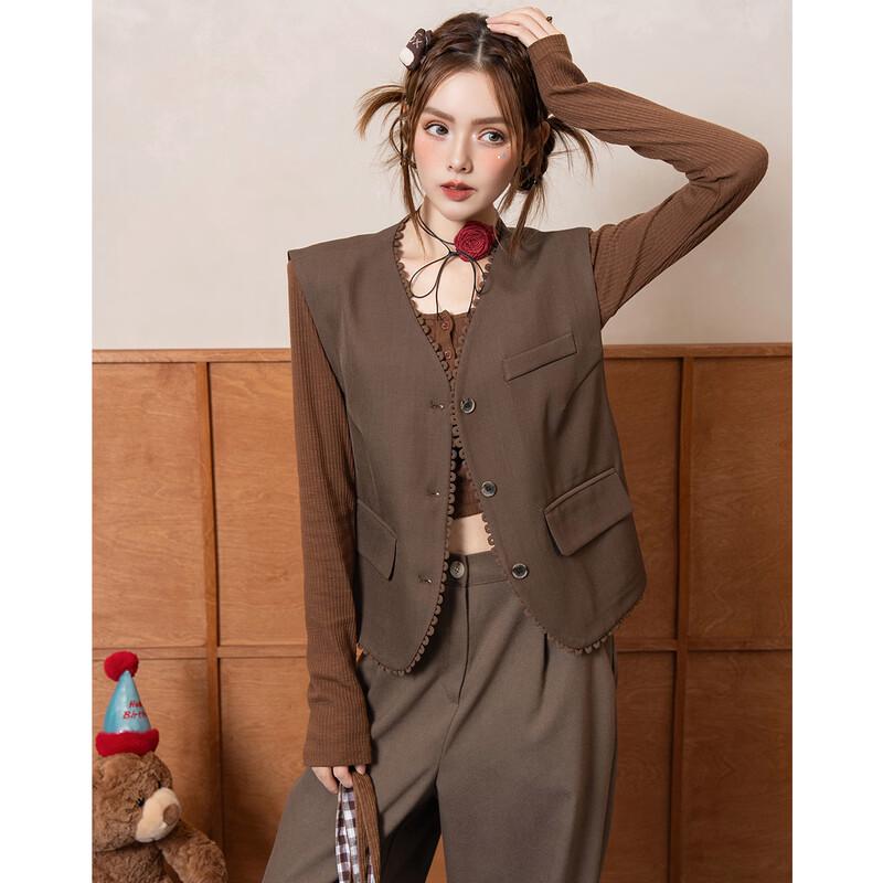 ET BOITE Women's V-Neck Slim-Fit Vest