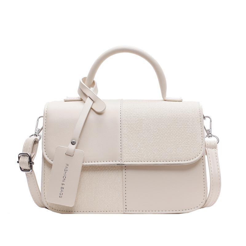 

Контрастный цвет ретро маленькая сумка женская мода новая портативная маленькая квадратная сумка высокая текстура персонализированная сумка-мессенджер для поездок на работу слоновая кость