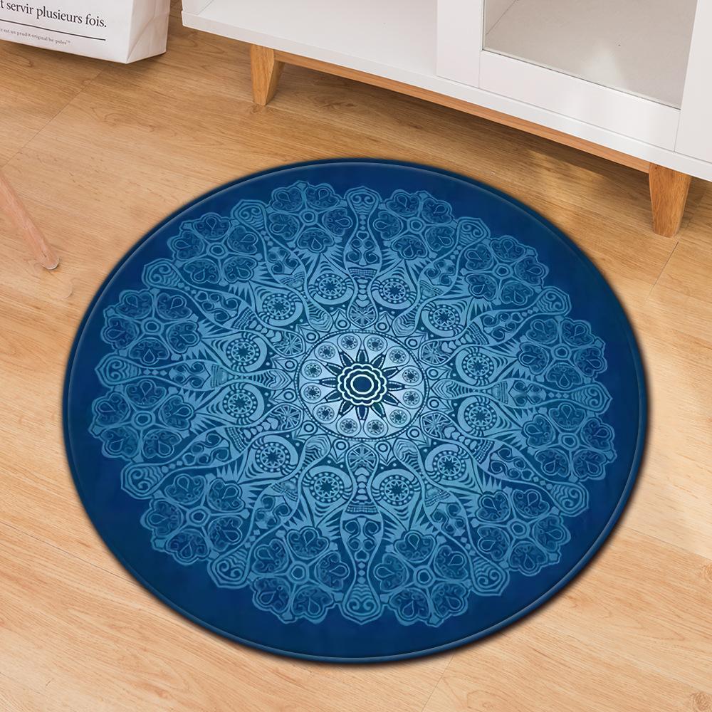 Skull Round Carpet Computer Chair Mat Office Chair Floor Mat Door Mat Foot Mat