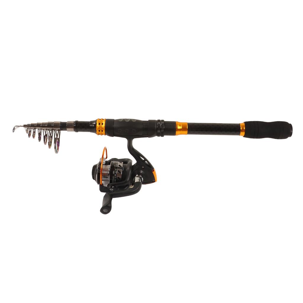 RE Series Telescopic Sea Fishing Rod Spinning Reel Combo Fishing Pole Kit Tackle Gear for Beginner Adults Saltwater Freshwater