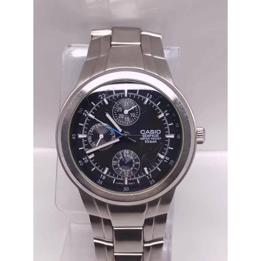 Used CASIO EDIFICE Watch Day-Date Stainless