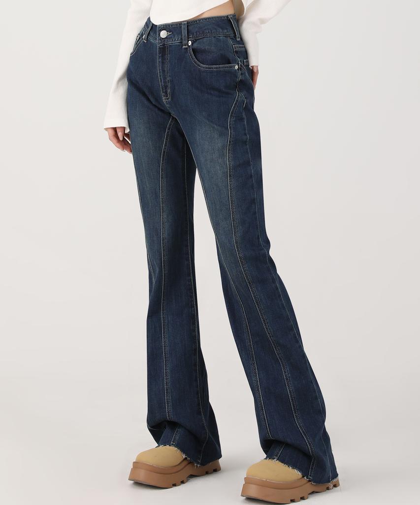AVANDRESS Thin Bootscut Pants Blue (B Type)