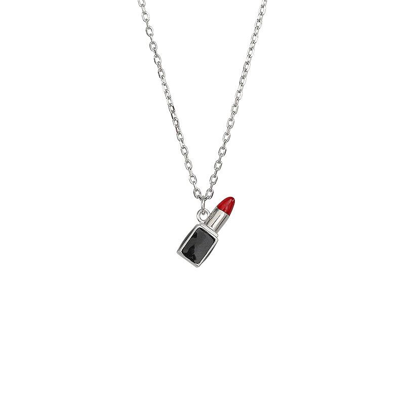 

Ожерелье из стерлингового серебра S925, уникальная креативная новая цепочка на ключицы, женское ожерелье в холодном стиле, романтическое теплое ожерелье с помадой