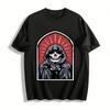 Gotischer Sensenmann Totenkopf Print Hoodie Edgy Streetwear Für Männer Frauen Reines Baumwoll-T-Shirt