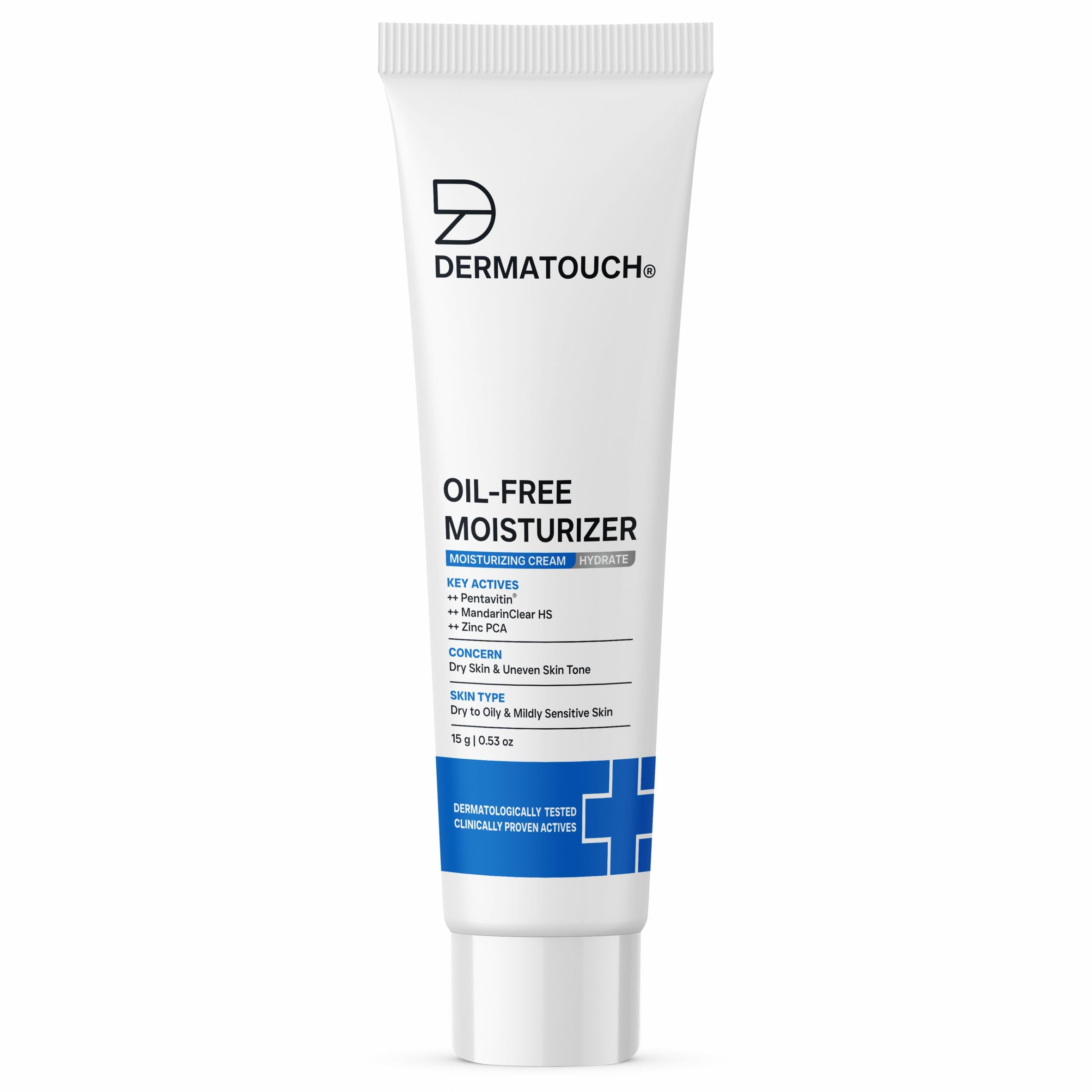 DERMATOUCH Oil-Free Moisturiser - Lightweight Hydration | Non-Greasy Daily Moisture Care | Helps Maintain Skin Balance | 15g