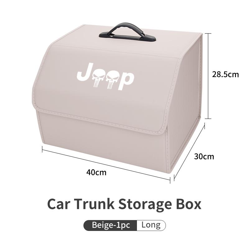 Car Trunk Storage Box Leather Tools Organizer Kit Accessories For Jeep Grand Cherokee Compass Patriot Renegade Wrang
